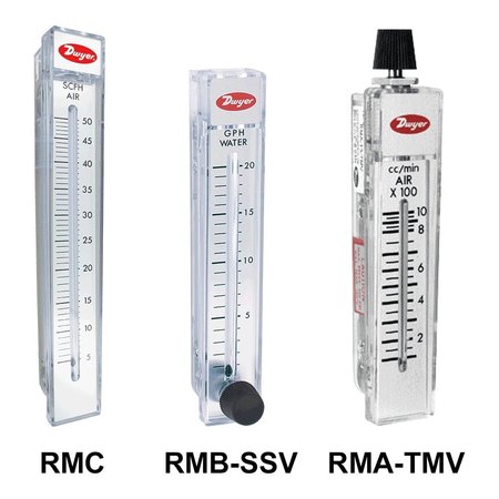 DWYER INSTRUMENTS Polycarbonate Flow Meter, 10110 CcMin Water RMA-33